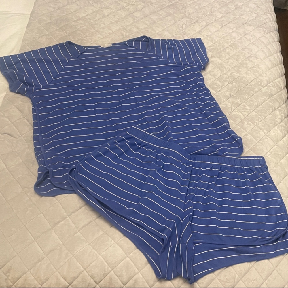 Lake pajamas xxl shorts set Blue and White Striped